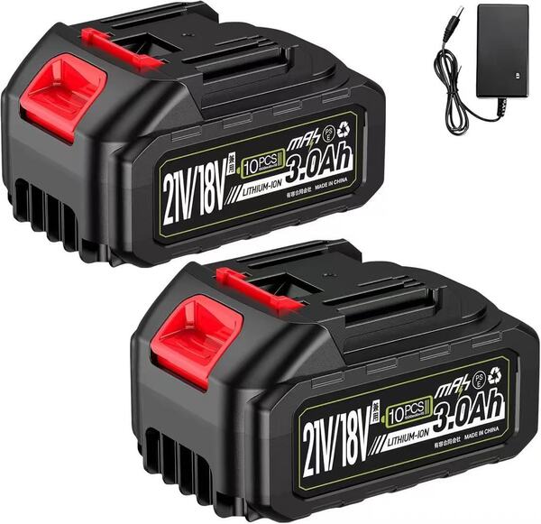 マキタ互換 バッテリー 21V バッテリー 3000mAh 二個セット 充電式 リチウムイオンバッテリー マキタ電動工具用バッテリー 多数保護機能