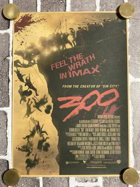 ▲棚:V_H7【クラフト紙製 映画ポスター 300:スリーハンドレッド (ジェラルド・バトラー 主演) 42㎝×30㎝ #2】sa_wjig S07-11