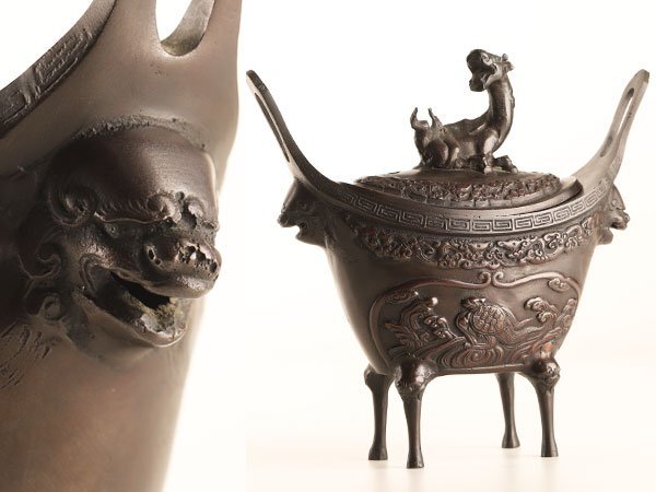 古美術品 時代 古銅 麒麟形香炉 高29.5㎝ 神獣 置物 金属工芸 BJ164 Yahoo!オークション -「麒麟 香炉」(金属工芸) (工芸品)の落札
