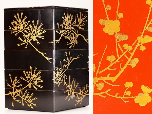 漆器 重箱 蒔絵 5段 木箱 2025年最新】五段重箱 蒔絵 - Yahoo!オークション