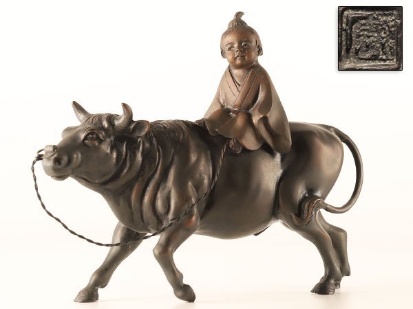 旧家蔵出(大牛)置物 時代物 Yahoo!オークション -「牛 置物」(銅製) (金属工芸)の落札相場