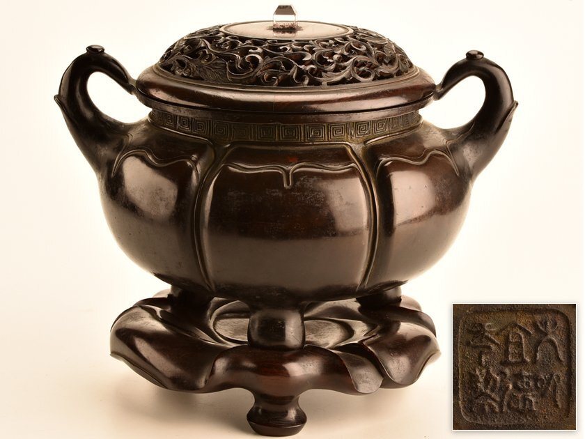 【海】【特大】中国古美術 清時代銅香炉【大明宣徳年製】在銘 重量約:5800g Yahoo!オークション -「大明宣徳年製 香炉」の落札相場・落札価格
