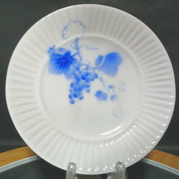 19CM 新品未使用◇深川製磁 ブルーワイナリー 皿 プレート 有田焼 葡萄 ※追加出品予定あり