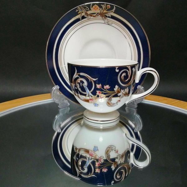 未使用◇自宅保管 ウェッジウッド ルネサンスブルー カップ&ソーサー WEDGWOOD