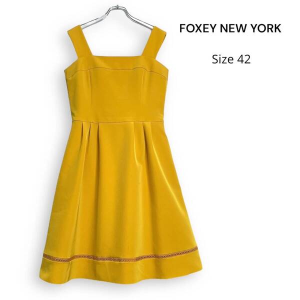 FOXEY NEW YORK Elegant Stitch Dress フォクシーニューヨーク エレガントステッチ ドレス ノースリーブ ワンピース 42