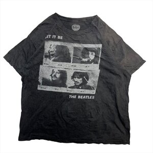 Vintage THE BEATLES ビートルズ Let it be レットイットビー Tシャツ 半袖 ブラック 古着 メンズ XL ロック バンド ビンテージ ビンテージ