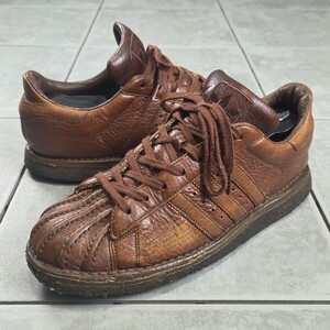 希少 2002 adidas superstar lux アディダス スーパースター クレープソール オールレザー 本革 スニーカー レザーシューズ 00s Y2K 26cm