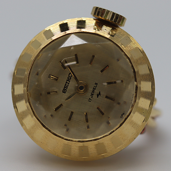 セイコー 手巻き リングウォッチ ゴールド 希少/稼働品 Yahoo!オークション -「リングウォッチ seiko」(アクセサリー