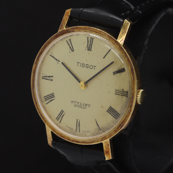 TISSOT スクエア型 手巻き時計 ゴールド Yahoo!オークション -「14k 時計」(ティソ) (た行)の落札相場