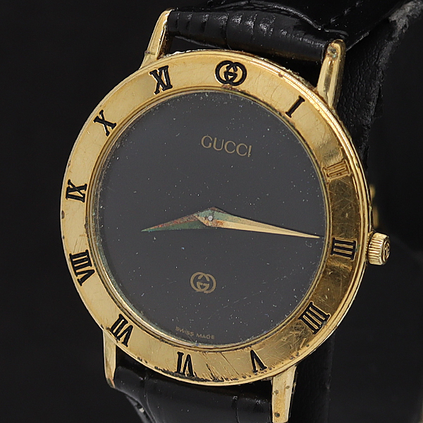 GUCCI グッチ 3000 2M アナログ 腕時計 ブラック文字盤 ローマン Yahoo!オークション -「グッチ 時計 3000m」の落札相場・落札価格