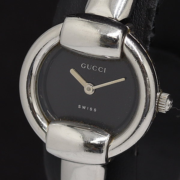 【稼働美品】GUCCI グッチ バングルウォッチ 1400L 腕時計 黒文字盤 Yahoo!オークション -「gucci 1400l」の落札相場・落札価格