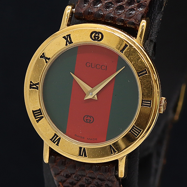 【箱/証明書】GUCCI 3000L ゴールド文字盤 レディース腕時計 Yahoo!オークション -「gucci 3000l」の落札相場・落札価格