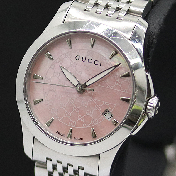 ☆稼働品☆GUCCI クォーツ レディース腕時計 126.5 インターロッキング Yahoo!オークション -「グッチ 126.5」(ブランド腕時計) の落札
