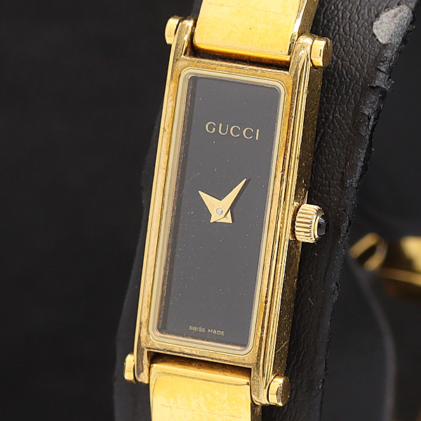 ▲美品 GUCCI グッチ バングルウォッチ 1500L ブラック文字盤 稼働 Yahoo!オークション -「グッチ 1500l」の落札相場・落札価格