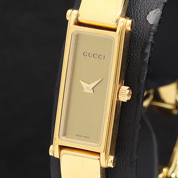 138-5☆良品☆ GUCCI 1500L レディース 金 スクエア 金文字盤 Yahoo!オークション -「グッチ 時計 1500」の落札相場・落札価格