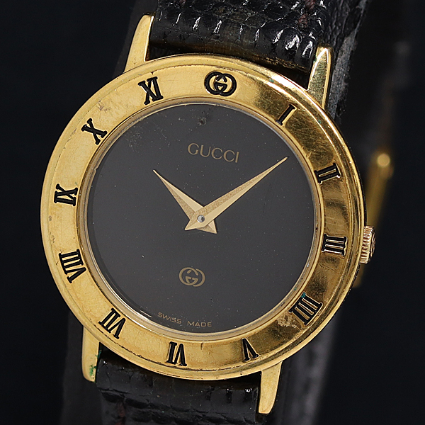 稼動 グッチ 3000L QZ 黒文字盤 レディース腕時計 Yahoo!オークション -「gucci 3000l」の落札相場・落札価格