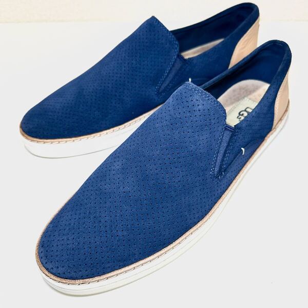 即決/UGG/27.5cm 紺色/ネイビー/メンズ/ローファー/ドライビングシューズ/スリッポン/革靴/スエード/本革/カジュアル/パンチング