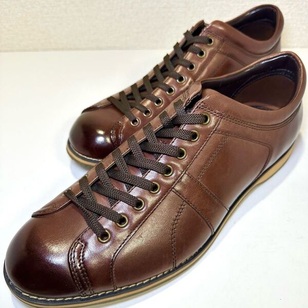 即決/試着程度/via cammino by MADRAS VC1512 26.0cm ヴィアカミーノ マドラス/ブラウン/レザースニーカー/メンズ/カジュアル/レースアップ