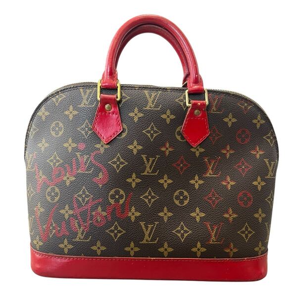 LOUIS VUITTON ルイ ヴィトン アルマ バレンタイン限定 グラフィティ ハートロゴ ショルダーバッグ ハンドバッグ モノグラム ゴールド金具