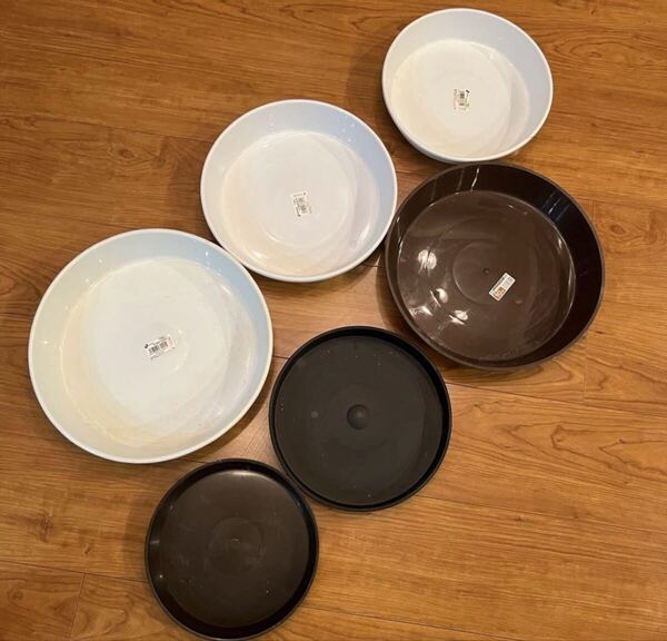 未使用 植木鉢受け皿 プラスチック 6枚 10号9号8号など