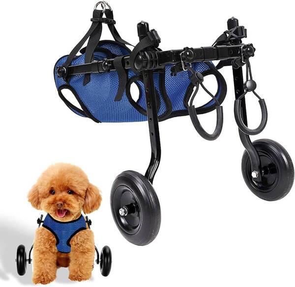 犬用車椅子 軽量 調整可能 ペット用 2輪 歩行器 歩行補助 カート リハビリ 介護 老犬 猫犬兼用 犬 猫 犬用 車いす 車椅子 小型 中型 S