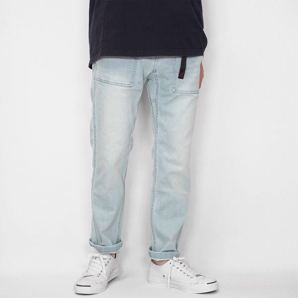 GRAMICCI × FREAKS STORE 別注 スリムファティーグ デニムパンツ【M】HARD USED グラミチ フリークスストア コラボ クロップド GMP3-S2063