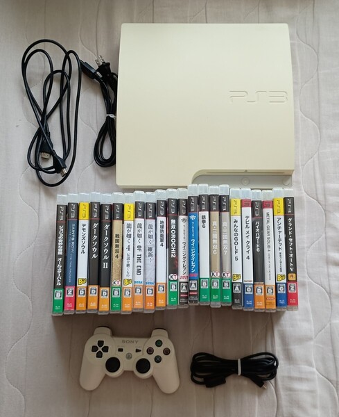 良品 動作確認済 PS3本体一式 コントローラー PS3 本体 中古 CECH-3000A HDMI付き プレステ3 SONY ソフト22本付き 地球防衛軍4