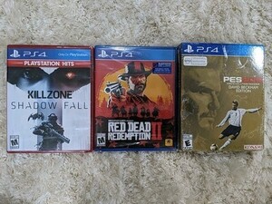 Playstation 4 PS4 Bundle Lot: NEW SEALED Killzone Red Dead Redemption 2 PES 海外 即決
