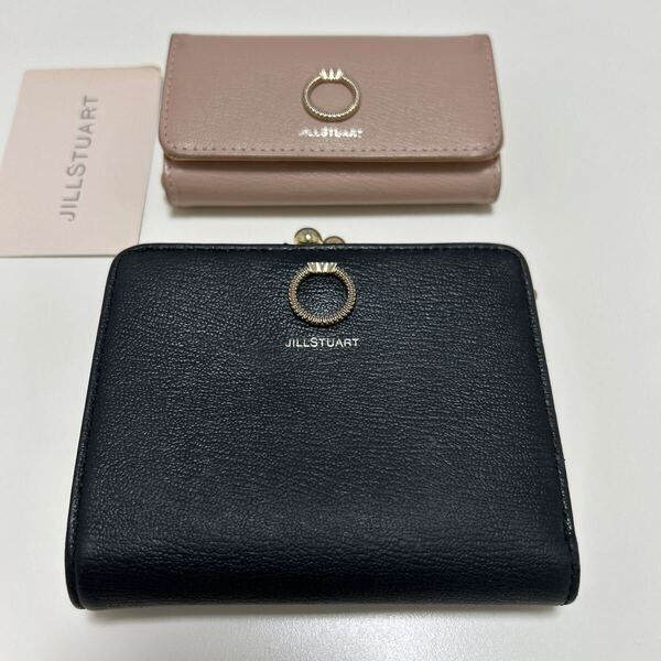 ◆JILLSTUART ジルスチュアート エターナル 財布&キーケース 2点SET◆ がま口 折り財布 黒 キーケース 5連 ピンク 【送料無料】0715