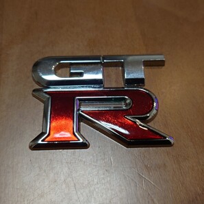 GT-R 3Dエンブレム NISSAN 日産 スカイライン NISMO プレート シルバー/レッド