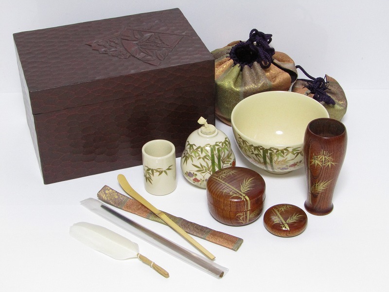 輪島塗　宗陽造　七宝蒔絵　茶箱　茶筅筒　茶碗など　四点　一式　M　R6237 Yahoo!オークション -「茶道具 茶筅筒」(工芸品) の落札相場