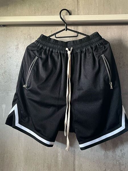 メッシュパンツ バスパン JUST DON fog fer of god ハーフパンツ ブラック M-L