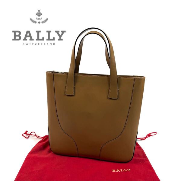 【美品】BALLY バリー レザー ハンドバッグ トートバッグ キャメル ブラウン ゴールド金具 イタリア製 保存袋付き