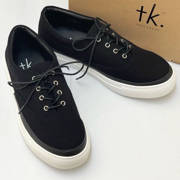 【未使用】tk.TAKEO KIKUCHI スエード調 スニーカー BLACK ブラック 27,5㎝ ティーケータケオキクチ