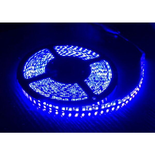 【匿名配送】 LEDテープライト ブルー 600連 黒ベース 専用コネクター付 5m 防水 12V LED テープ 青 車 自動車 バイク オートバイ