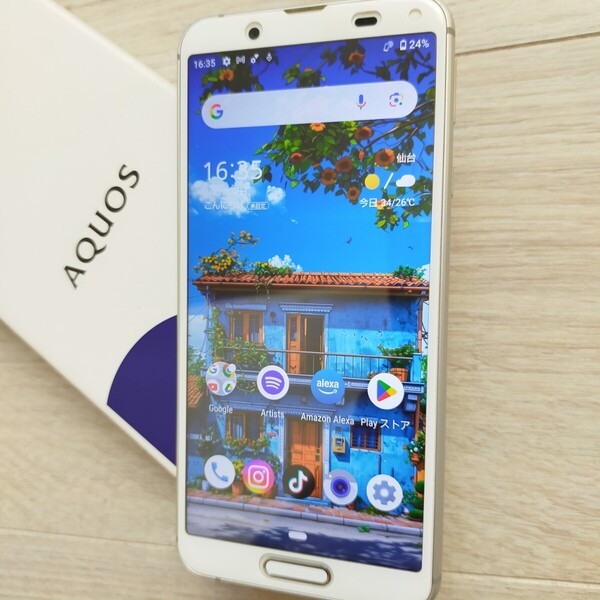 ちょっとレア デュアルSIM 「AQUOS sense3」 SH-M12 美品です アクオスセンス3 シルバー RAM4GB.ROM64GB ケースはおまけ