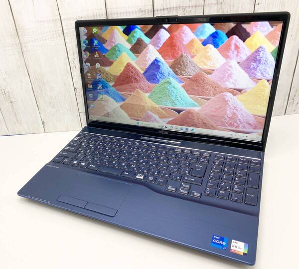 【最新OS Windows11】SSD1TB メモリ32GB 富士通 ノートPC AH77/E3 第11世代Core i7-1165G7 Office Webカメラ LINE Zoom Blu-ray