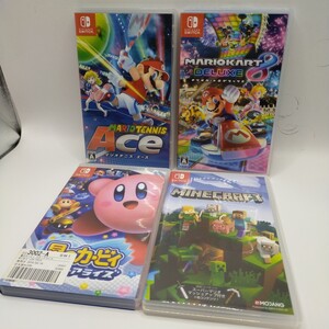 switch ソフト4点まとめ売り スウィッチ マリオテニス エース/マリオカート8 デラックス/ 星のカービィ スターアライズ/MINECRAFT
