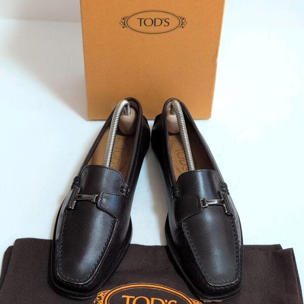 【極美品】TOD'S トッズ ドライビングシューズ ロゴ ローファー 36 1/2 23.5cm相当