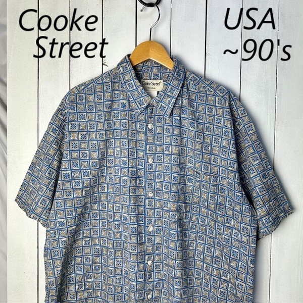 sh●957 USA古着 80s90s~ USA製 Cooke Street 薄手コットンアロハシャツ XL ヴィンテージ オールド アメリカ クックストリート