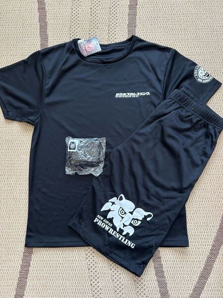 ☆新品即決☆希少! 新日本プロレス Tシャツ ハーフパンツ 巾着 3点セット メンズL