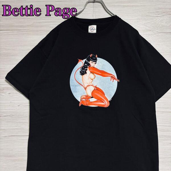 【入手困難】 Bettie Page ベティペイジ tシャツ Lサイズ レア 希少デザイン 海外輸入 ヴィンテージ 海外輸入 一点物 レア 半袖
