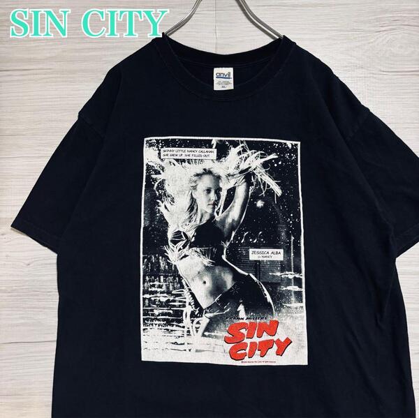 【入手困難】SIN CITY シンシティ Tシャツ XLサイズ 映画 ムービー ヴィンテージ 一点物 レア 半袖 アニメ 海外 輸入 おしゃれ