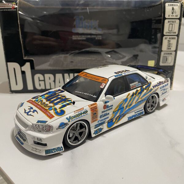 廃盤 ホットワークス D1 GP 1/24 ミニカー D1 2004 BLITZ ブリッツ D1 スカイライン ER34 のむけん 日産 RB26 希少 絶版 Hotworks