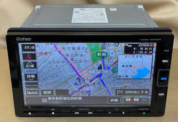 ホンダ 純正ナビ Gathersギャザズ VXM-184VFi(JVC KENWOOD製/7インチ/フルセグ/セキュリティコードあり/動作確認)中古品※枠小キズ多数