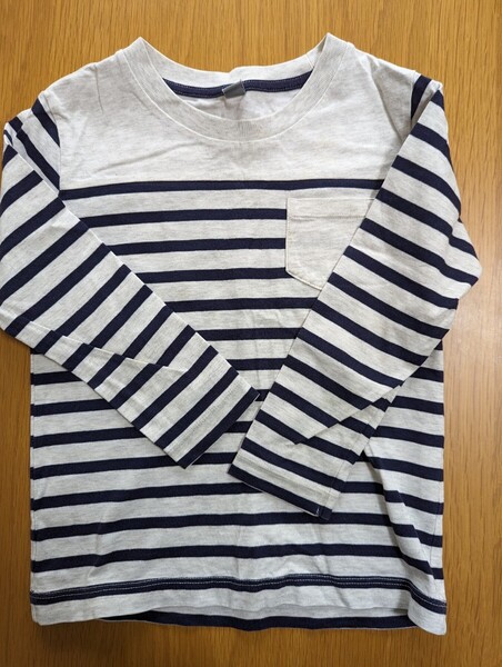 子供服 長袖 ボーダー Tシャツ ユニクロ 110 カットソー ロンT UNIQLO