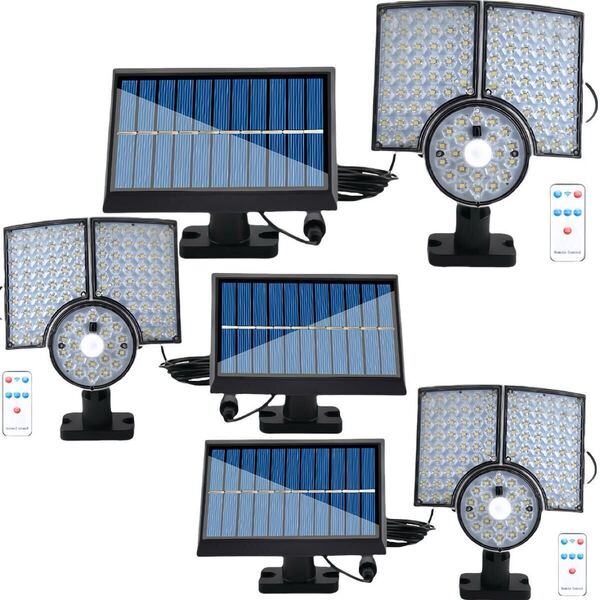 3個セット 新型 リモコン付き LEDソーラーライト ポーチライト IP65防水 LEDセンサーライト 屋外照明 LED投光灯 防犯ライト