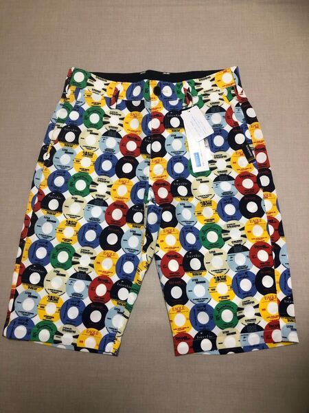 送料無料◆新品◆ルコック ゴルフ レコードプリント ハーフパンツ◆(79)◆QGMNJD50-ML00◆le coq sportif GOLF