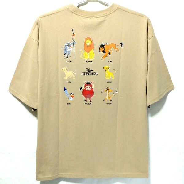 特価/未使用【サイズ=3L(2XL)】Disney THE LION KING/ディズニー/ライオンキング/メンズ/半袖/Tシャツ/胸囲=106~114cm/beige
