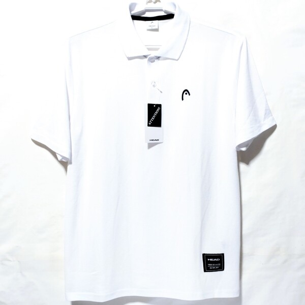 特価/未使用【サイズ=LL(XL)】HEAD/ヘッド/胸ワンポイント/メンズ/カノコ/半袖/ポロシャツ/胸囲=104~112cm/white